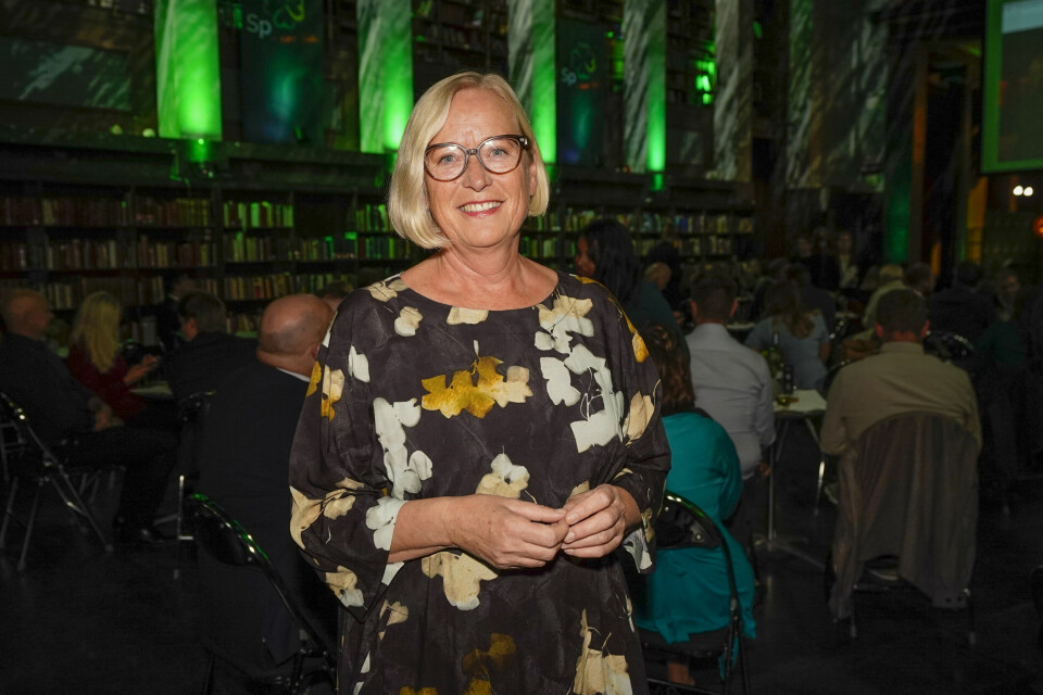SP: Senterpartiets parlamentariske leder Marit Arnstad under Senterpartiets valgvake på gamle Deichmanske bibliotek i Oslo. sp