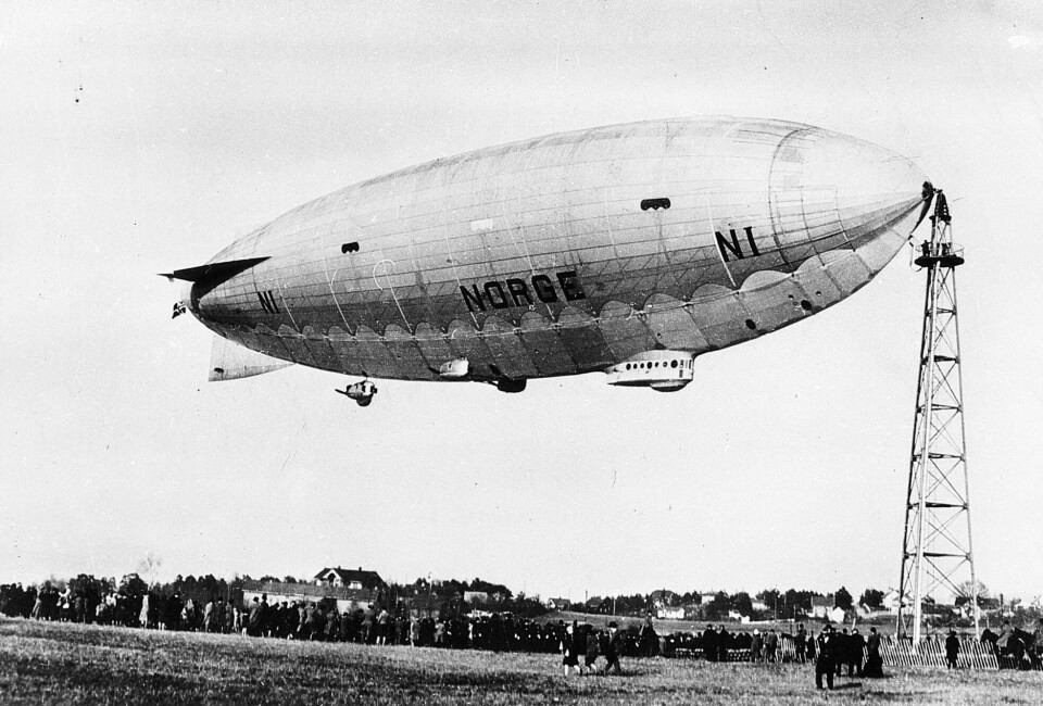 OSLO: Luftskipet Norge, her på Ekebergsletta i 1925, året før Roald Amundsen fløy over Nordpolen. Luftskipet Norge, her på Ekebergsletta i 1925, året før Roald Amundsen fløy over Nordpolen. Foto: NTB