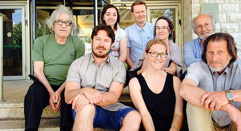 Norske poeter deltar på den internasjonale poesifestival i Galilea i Israel. Fra venstre: Beppe Costa (Italia), Igor Costanza (Italia), Stefania Battistella (Italia), Steinar Opstad, Lina Undrum Mariussen, Torild Wardenær, Mirush Kabashi (Albania), Erling Indreeide.