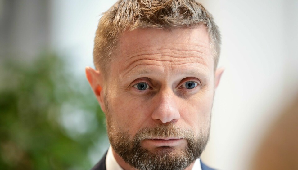 Oslo 20200504. Helse- og omsorgsminister Bent Høie på den daglige pressekonferansen i marmorsalen i Klima- og miljødepartementet.Foto: Vidar Ruud / NTB scanpix