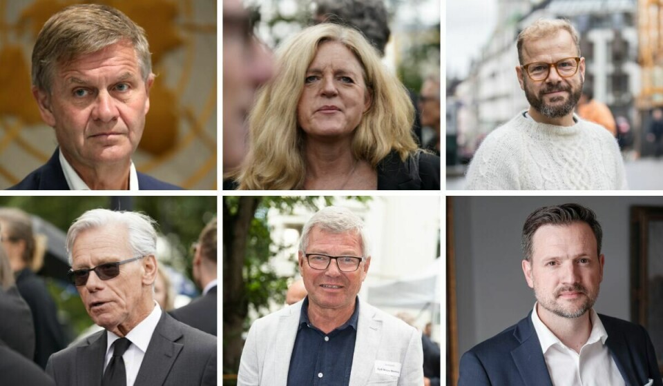 ADVARER: Seks tidligere ministre og fire kjente økonomer har skrevet under på oppropet mot regjeringens kutt i bistand. Fra øverst til venstre: Erik Solheim, Hilde Frafjord Johnson, Heikki Holmås, Knut Vollebæk, Kjell Magne Bondevik og Dag Inge Ulstein. Fra øverst til venstre: Erik Solheim, Hilde Frafjord Johnson, Heikki Holmås, Knut Vollebæk, Kjell Magne Bondevik og Dag Inge Ulstein