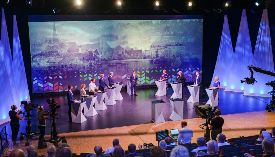 SPENNDENE VALG: Årets valg blir et av de mest spennende på lenge. Her er bilde av partilederdebatten på Arendalsuka 2019. SPENNDENE VALG: Årets valg blir et av de mest spennende på lenge. Her er bilde av partilederdebatten på Arendalsuka 2019.
