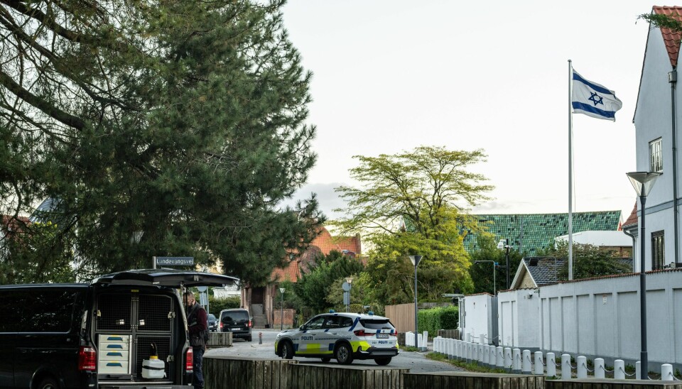 Eksplosjonene ved Israels ambassade i København skjedde i krysset mellom Strandagervej og Lundevangsvej i den danske hovedstaden natt til onsdag. Foto: Emil Nicolai Helms / Ritzau Scanpix / NTB Eksplosjonene ved Israels ambassade i København skjedde i krysset mellom Strandagervej og Lundevangsvej i den danske hovedstaden natt til onsdag. Foto: Emil Nicolai Helms / Ritzau Scanpix / NTB