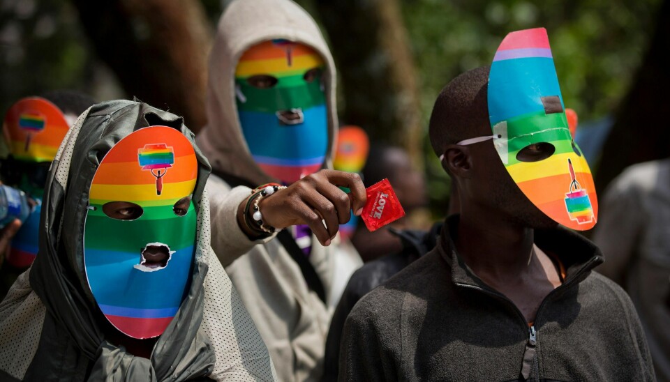 Arkivfoto av kenyanske mennesker som identifiserer seg som homofile og lesbiske som demonstrerer i Kenya.