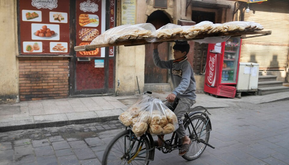 En ung brødselger i gamlebyen i Kairo. Egypt har allerede begynt å merke konsekvensene av krigen i Ukraina. Mye av hveten som Egypt importerer, kommer fra Russland og Ukraina. Foto: Amr Nabil / AP / NTB En ung brødselger i gamlebyen i Kairo. Egypt har allerede begynt å merke konsekvensene av krigen i Ukraina. Mye av hveten som Egypt importerer, kommer fra Russland og Ukraina. Foto: Amr Nabil / AP / NTB