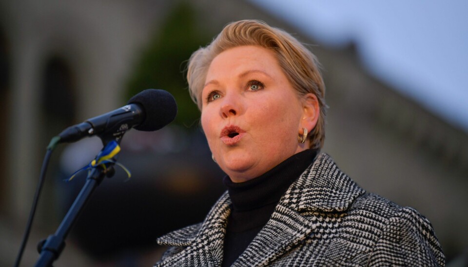 Utviklingsminister Anne Beathe Tvinnereim (Sp) sier regjeringen vil øke kjernestøtten til Det internasjonale fondet for landbruksutvikling (IFAD) med 50 prosent. Foto: Rodrigo Freitas / NTB – Norge er dypt takknemlige for at Ukraina forsvarer en verdensorden under angrep. Vi står sammen med dere, sa utviklingsminister Anne Beathe Tvinnereim (Sp) foran Stortinget fredag. Foto: Rodrigo Freitas / NTB