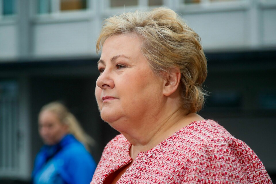 Solberg: – Jeg har vært inhabil Høyre-leder Erna Solberg møter pressen klokken 9.30 fredag morgen. Arkivfoto: Tuva Åserud / NTB