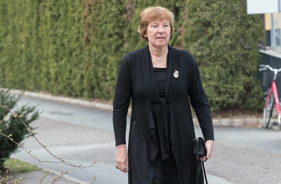Oslo 20190426.
Oslos ordfører Marianne Borgen (SV) på vei til Guro Fjellanger (tidligere Venstre-nestleder og miljøvernminister) bisettelse i Vestre gravlund nye kapell.
Foto: Vidar Ruud / NTB scanpix