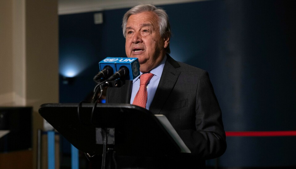 FN: Generalsekretær i organisasjonen António Guterres langer ut mot olje- og gassindustrien som går med rekordoverskudd som følge av krigen i Ukraina. FNs generalsekretær António Guterres langer ut mot olje- og gassindustrien som går med rekordoverskudd som følge av krigen i Ukraina. Foto: AP / NTB