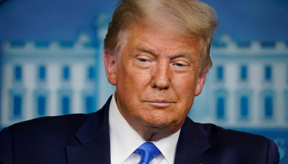 – Vi vil se hva som skjer, sa Trump da han onsdag fikk spørsmål fra en journalist om han vil forplikte seg til en fredelig maktovertakelse. Foto: AP/Evan Vucci/NTB