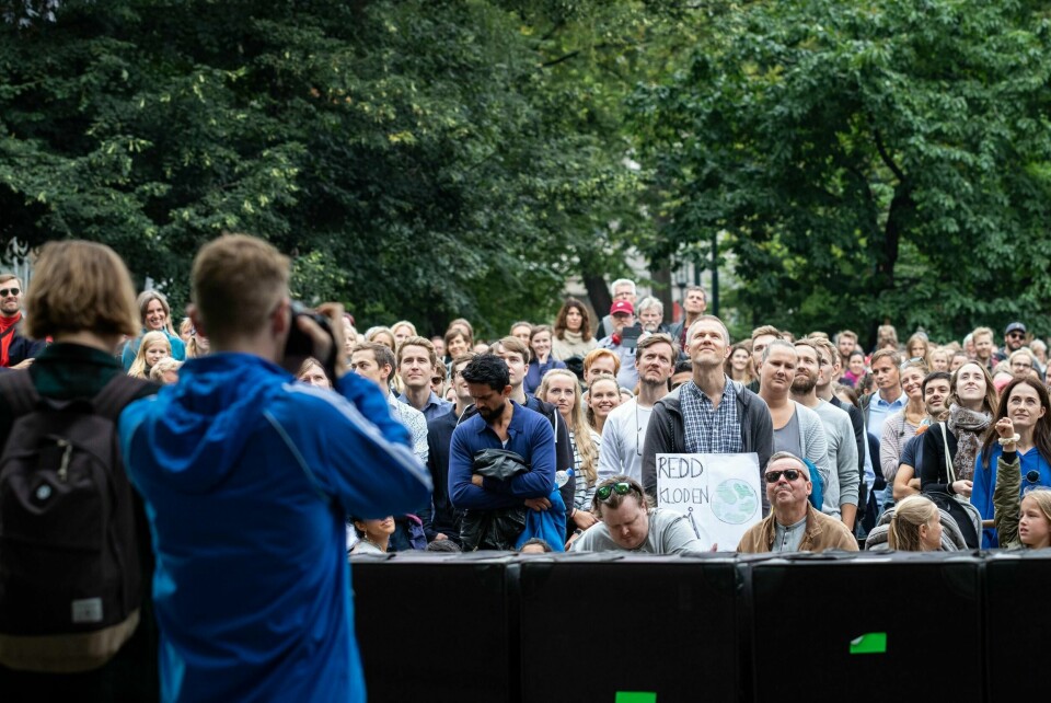 30. august ble Klimabrølet arrangert flere steder i landet, og en av dem som stod bak i Kristiansand, var Harald Eikeland, som i Vårt Land mandag tok til orde for at kirker som hans frikirke bør riste av seg forestillinger om at klimasaken er «noe sosialistiske greier». Bildet er fra Klimabrølet i Oslo samme dag.