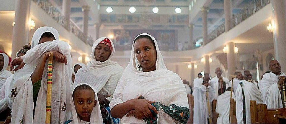 Etiopiske kristne, her representert ved en menighet i hovedstaden Addis Ababa, er blant dem som har fått det vanskeligere det siste året, ifølge Open Doors.