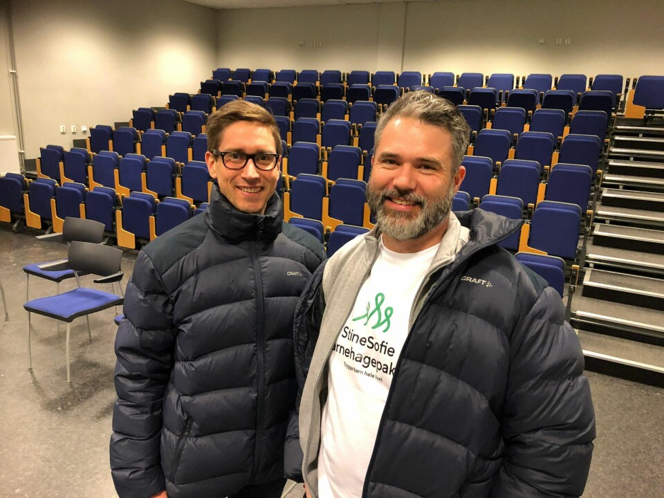 Harald Dean (t.v.) og Ole Morten G. Mouridsen i Stine Sofies Stiftelse holdt onsdag denne uken et webinar om hvordan barnehagen kan ivareta de sårbare barna under koronakrisen.