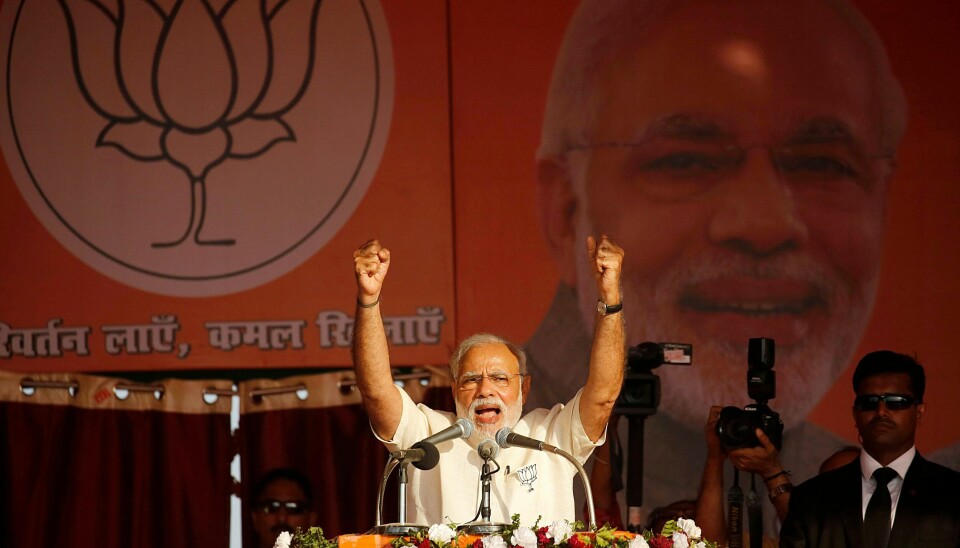 Ifølge Lars Tore Flåten, seniorforsker ved Institutt for forsvarsstudier, har tankegods fra hindunasjonalister påvirket antiislamister i Vesten. Bildet viser Indias president Narendra Modi, leder for det hindunasjonalistiske partiet BJP.
