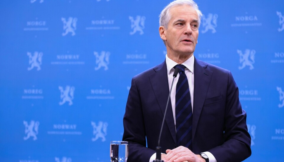 MØTER PRESSEN: Statsminister Jonas Gahr Støre holder pressekonferanse om flyktningsituasjonen i Norge og Europa. Foto: Alf Simensen / NTB Statsminister Jonas Gahr Støre holder pressekonferanse om flyktningsituasjonen i Norge og Europa.Foto: Alf Simensen / NTB