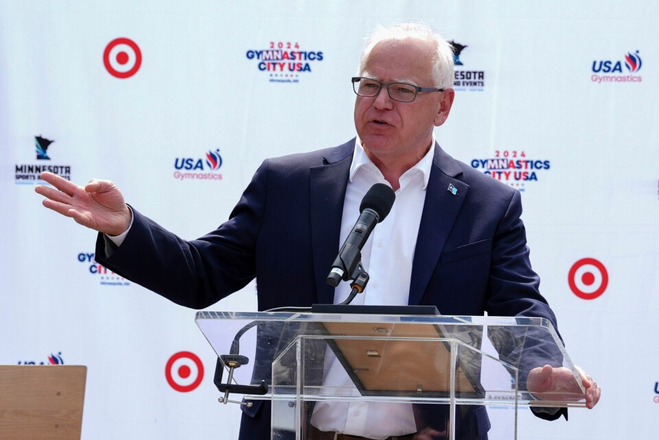Minnesota-guvernør Tim Walz, her fra en pressekonferanse i juni i år. Foto: Abbie Parr / AP / NTB Tim Walz, her fra en pressekonferanse i juni i år. Foto: Abbie Parr / AP / NTB