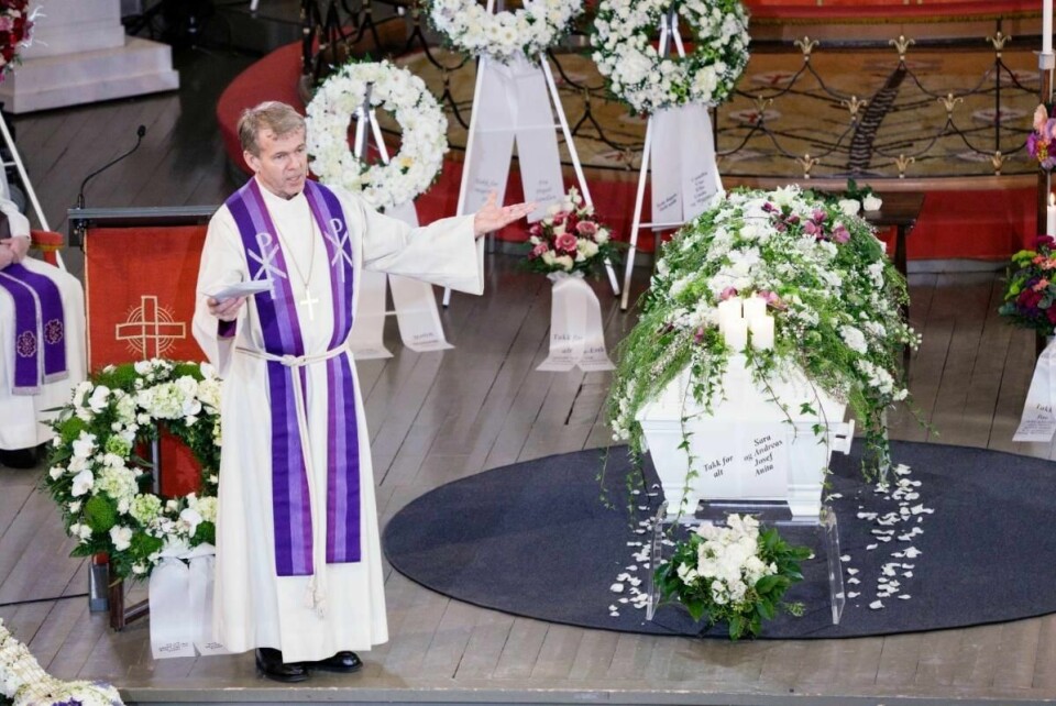 Per Arne Dahl under Jahn Teigens bisettelse i Tønsberg domkirke 11. mars.