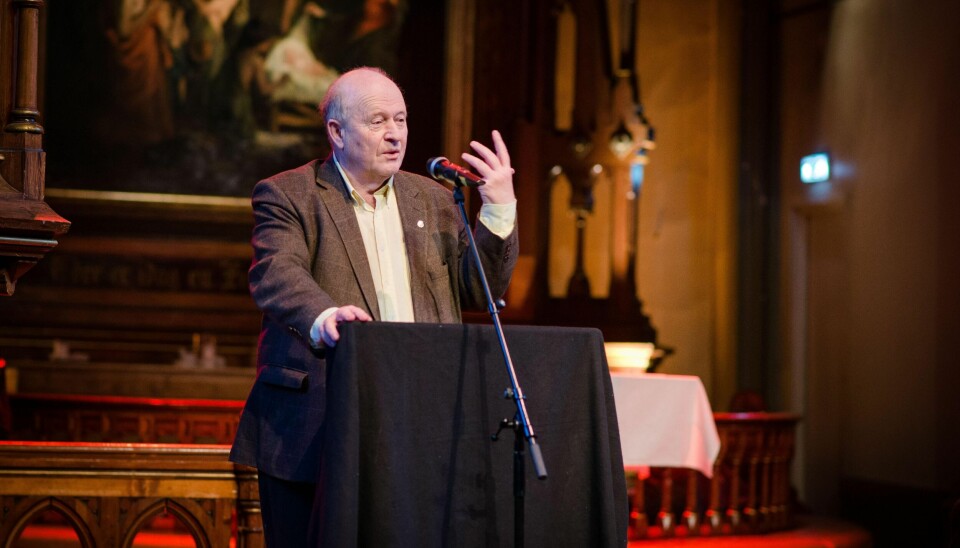 Odd Einar Dørum fyller 75 år. Her taler han på årsmøtet til i Åpen folkekirke i Kulturkirken Jakob i fjor.