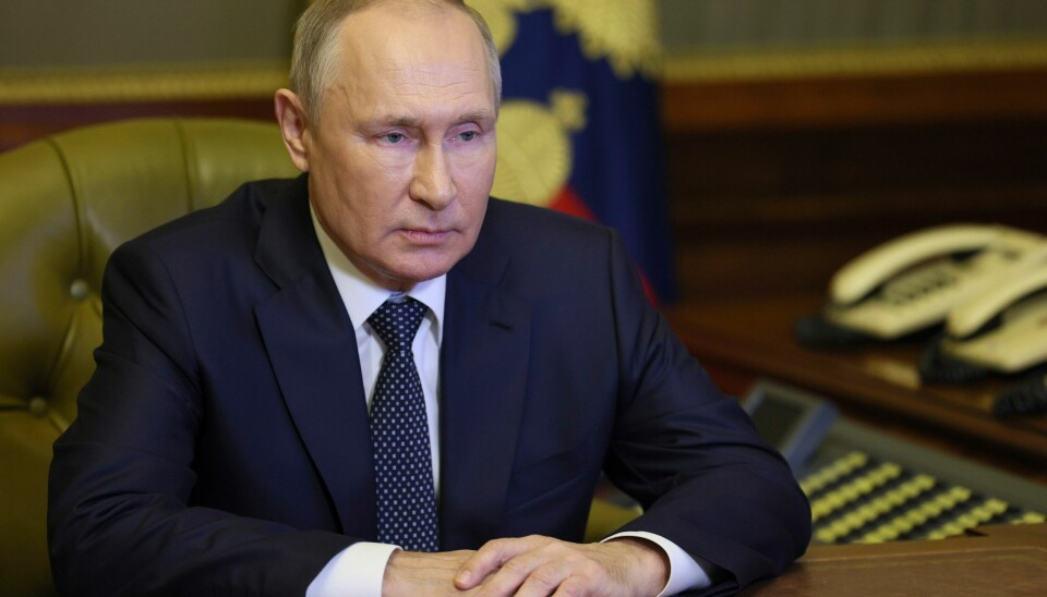 Russlands president Vladimir Putin fotografert under et digitalt møte mandag. Foto: Gavriil Grigorov / Kreml via AP / NTB Russlands president Vladimir Putin fotografert under et digitalt møte mandag. Foto: Gavriil Grigorov / Kreml via AP / NTB