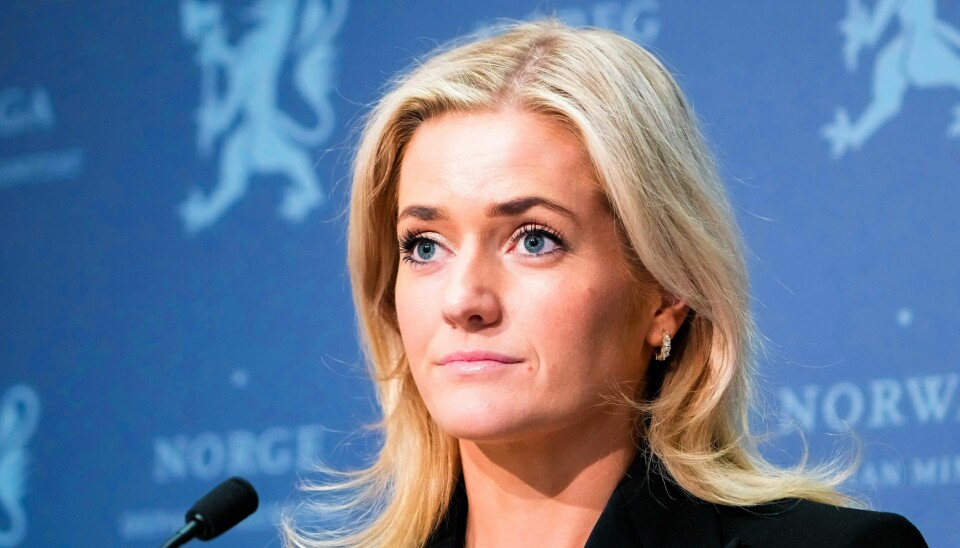 Oslo 20221215. Justis- og beredskapsminister Emilie Enger Mehl holder pressemøte etter frifinnelsen av Viggo Kristiansen i Baneheia-saken.Foto: Heiko Junge / NTB Oslo 20221215. Justis- og beredskapsminister Emilie Enger Mehl holder pressemøte etter frifinnelsen av Viggo Kristiansen i Baneheia-saken.Foto: Heiko Junge / NTB