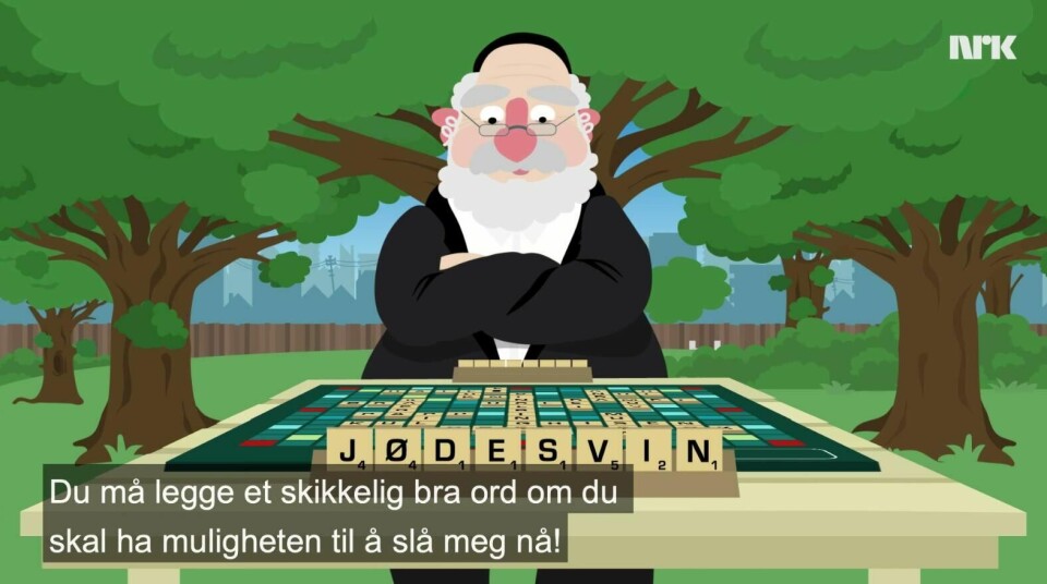 NRKS omstridte 'jødesvin'-sketsj gikk fri i Pressens Faglige Utvalg. Illustrasjon NRK/Norske Grønnsaker