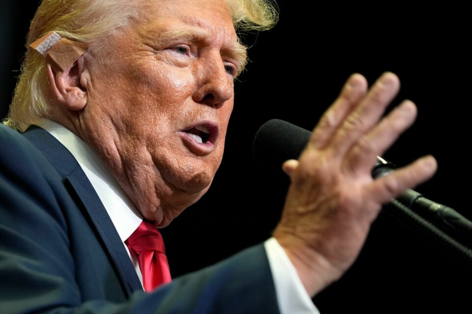 USA: 48 prosent av amerikanske borgarar vil heller ha Donald Trump i Det kvite hus enn Kamala Harris, viser ein ny måling. 48 prosent av amerikanske borgere vil heller ha Donald Trump i Det hvite hus enn Kamala Harris, viser en ny måling. Foto: Evan Vucci / AP / NTB