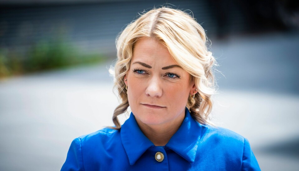 På kort varsel kaller landbruks- og matminister Sandra Borch (Sp) inn til pressekonferanse. Foto: Ole Berg-Rusten / NTB Bildet viser Sandra Borch.