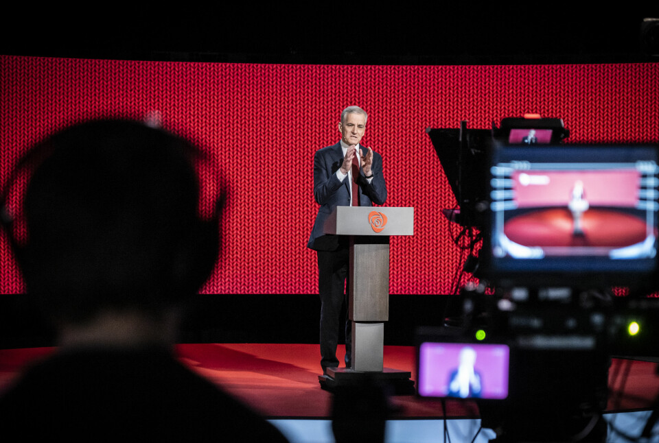 Arbeiderpartiets 68. ordinære landsmøte startet torsdag – digitalt. Ap-leder Jonas Gahr støre kan ikke garantere at Arbeiderpartiets skattegaranti holder stand i eventuelle regjeringsforhandlinger. Foto: Ole Berg-Rusten / NTB