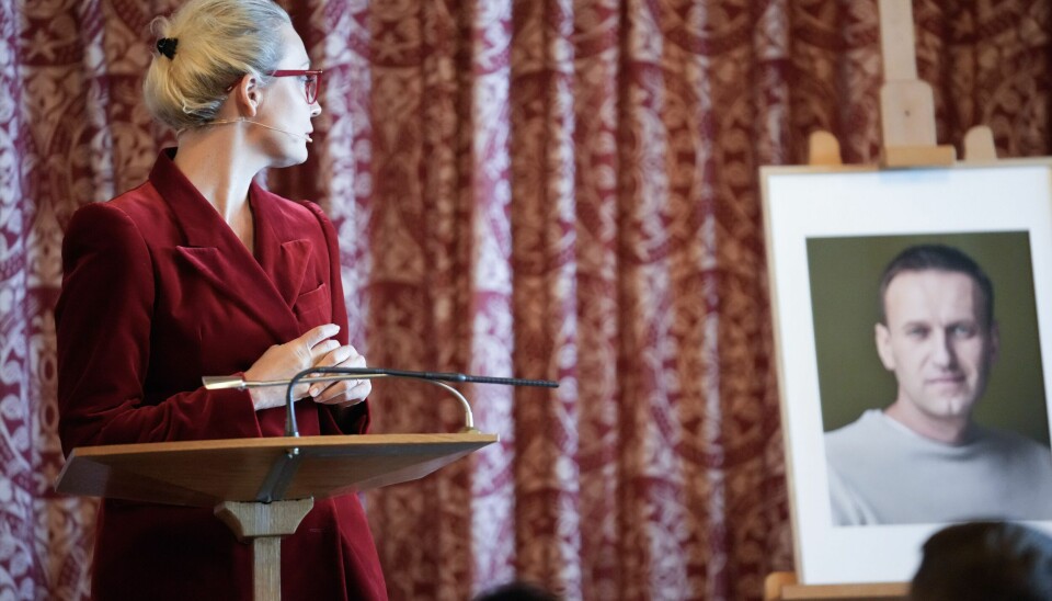 Julija Navalnaja då ho tok imot ein pris i Oslo rådhus i fjor. Foto: Terje Bendiksby / NTB Julia Navalnaja da hun mottok en pris i Oslo rådhus i fjor.Foto: Terje Bendiksby / NTB