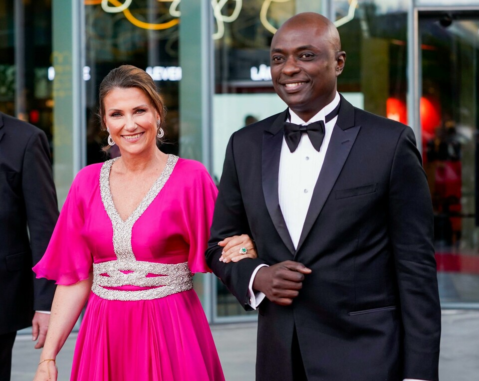 BRYLLUP: Lørdag 31. august gifter prinsesse Märtha Louise og Durek Verrett seg i Geiranger. Prinsesse Märtha Louise og Durek Verrett giftar seg i Geiranger 31. august. Her fotografert etter festarrangementet til regjeringa i samband med prinsesse Ingrid Alexandras myndigdag 21. januar 2022. Foto: Lise Åserud / NTB / NPK