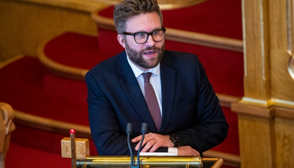 KLIMAPLAN: Stefan Heggelund var saksordfører for regjeringens Klimaplan for 2021-2030 i Stortinget. Oslo 20201005. Stefan Heggelund (H) under Trontaledebatten i stortinget.Foto: Terje Pedersen / NTB