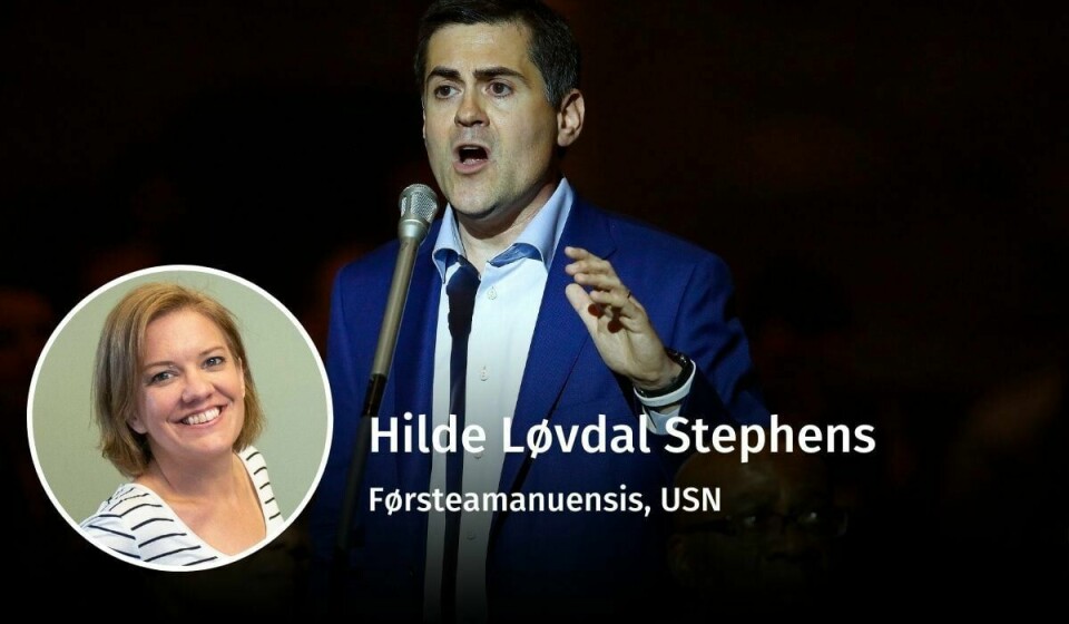 MÅTTE GÅ: Russell Moore har tatt oppgjør med rasisme og kvinnesyn i egne rekker. Nå har han gått av som leder for Ethics & Religious Liberty Commission. Her holder han tale under Sørstatsbaptistenes konferanse i 2017. Hilde Løvdal Stephens, Russel Moore, debatt