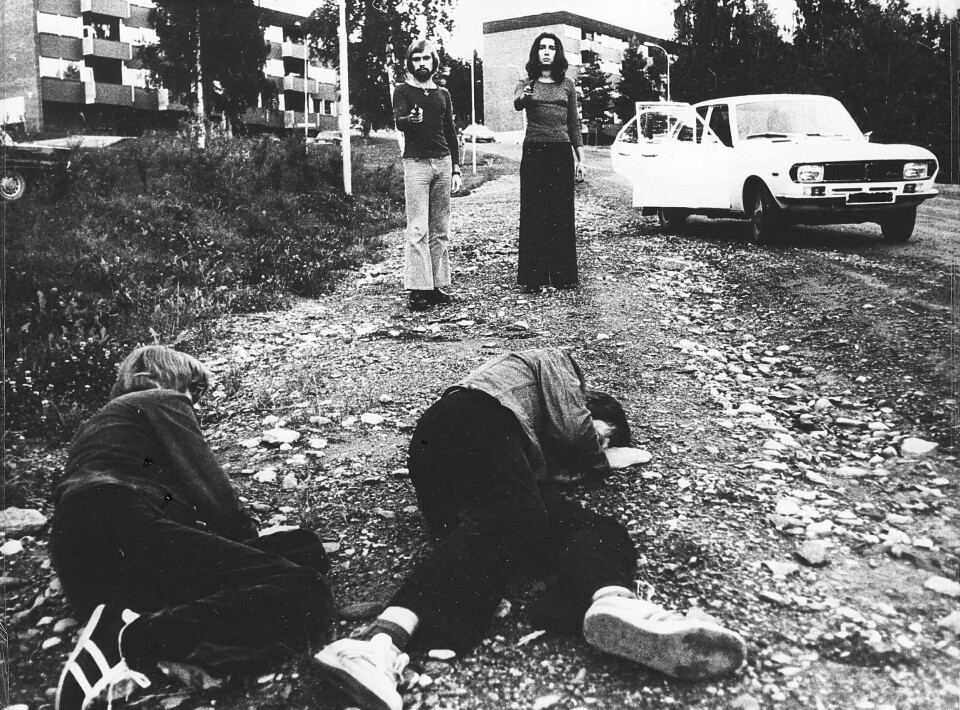 REKONSTRUKSJON: Dette bildet er fra en rekonstruksjon av Mossads drap på Ahmed Bouchikhi på Lillehammer 21. juli 1973. Identiteten til de to agentene som skjøt den marokkanske servitøren, ble aldri fastslått. Dette bildet er fra en rekonstruksjon av Mossads drap på Ahmed Bouchikhi på Lillehammer 21. juli 1973. Identiteten til de to agentene som skjøt den marokkanske servitøren, ble aldri fastslått. Foto: Politiet / NTB