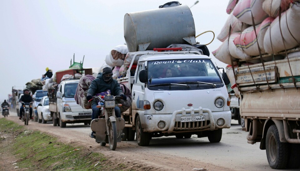 SYRIA: På verdensbasis er det over 26 millioner flyktninger, ifølge FN. Her er syriske flyktninger på vei mot den tyrkiske grensen i Idlib-provinsen i Syria. Arkivfoto: Ghaith Alsayed / AP / NTB