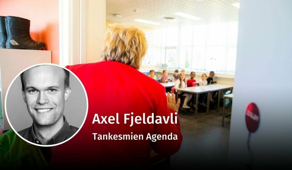MÅLBAR SKOLE: - Partiet viser en sterk tro på at det går an å utvikle målbare indikatorer for det meste i skolen, skriver kronikkforfatteren om Høyres utdanningspolitikk. På bildet ser vi Høyre-leder, Erna Solberg, på skolebesøk. Axel Fjeldavli, skole, høyre, debatt