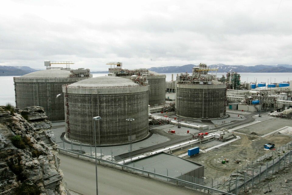 Norge har tjent godt på høye gasspriser. Her anlegget på Melkøya for mottak av gass fra Snøhvit-feltet. Statoils anlegg på Melkøya for mottak av gass fra Snøhvit-feltet. Herfra skal gass sendes videre til Tyskland for å erstatte norsk gass. Foto: Terje Bendiksby / NTB