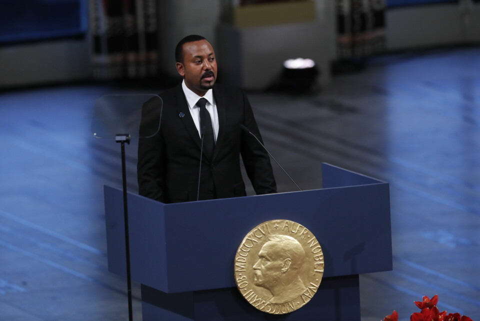 FREDSPRISVINNER: Mange etiopiere og omverdenen hadde store forhåpninger til statsminister Abiy Ahmed, som i 2019 ble tildelt Nobels fredspris. I dag anklages han for autoritært styre og grove brudd på menneskerettighetene, først og fremst i Tigray-regionen. Foto: Terje Bendiksby / NTB. Mange etiopiere og omverdenen hadde store forhåpninger til statsminister Abiy Ahmed, som i 2019 ble tildelt Nobels fredspris. I dag anklages han for autoritært styre og grove brudd på menneskerettighetene, først og fremst i Tigray-regionen. Foto: Terje Bendiksby / NTB