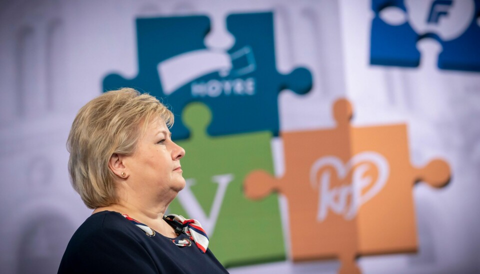Oslo 20200120. Statsminister Erna Solberg deltar i Dagsrevyen på NRK.Foto: Heiko Junge / NTB scanpix