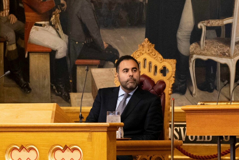 Stortingspresident Masud Gharahkhani (Ap) har sagt ja til gjenvalg fra Buskerud foran valget neste høst. Foto: Hanna Johre / NTB Presidentskapet på Stortinget, med president Masud Gharahkhani i spissen, avslår Rødts anmoding om å heise det palestinske flagget på Stortinget. Foto: Hanna Johre / NTB