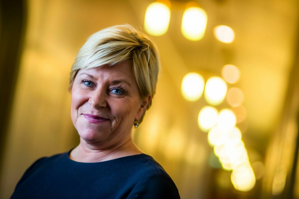 Frp-leder og finansminister Siv Jensen legger et krevende år bak seg, men har nå fått begge sine nestledere inn i regjeringen. Foto: Håkon Mosvold Larsen / NTB scanpix