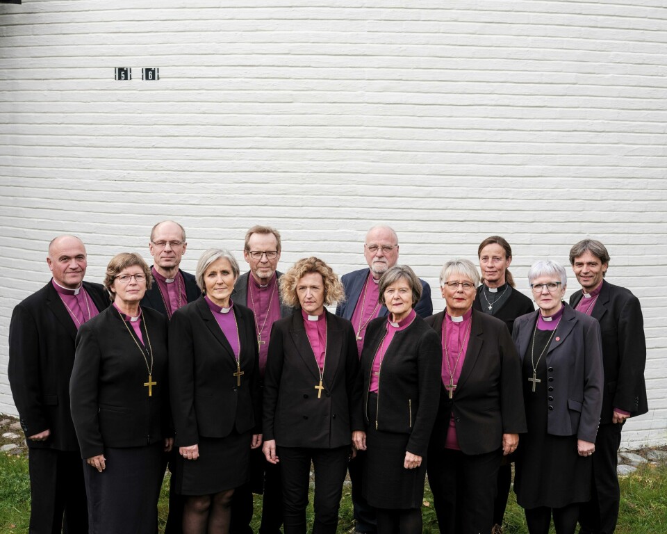 Kritikken bør ikkje rettast mot Normisjonsfolk på Sørarnøy, men heller mot biskopar, kyrkjemøte og andre kristenleiarar som held si vernande hand over to motstridande versjonar av evangeliet, skriver Kjell Arve Uthaug, Bildet viser Bispemøtet i Den norske kirke.