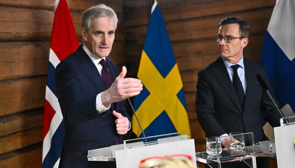 Norges statsminister Jonas Gahr Støre og
Sveriges statsminister Ulf Kristersson blir nå etter alt å dømme Nato-partnere. Det gleder Støre seg til. Foto: Claudio Bresciani / TT / NTB Norges statsminister Jonas Gahr Støre og
Sveriges statsminister Ulf Kristersson blir nå etter alt å dømme Nato-partnere. Det gleder Støre seg til. Foto: Claudio Bresciani / TT / NTB