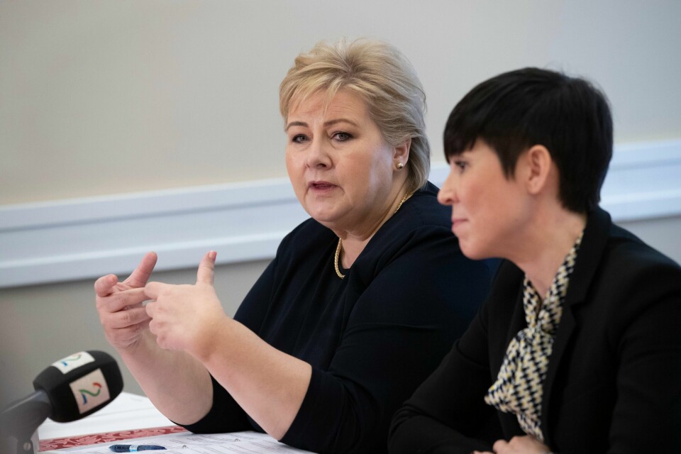 Statsminister Erna Solberg (H) og utenriksminister Ine Eriksen Søreide (H).
