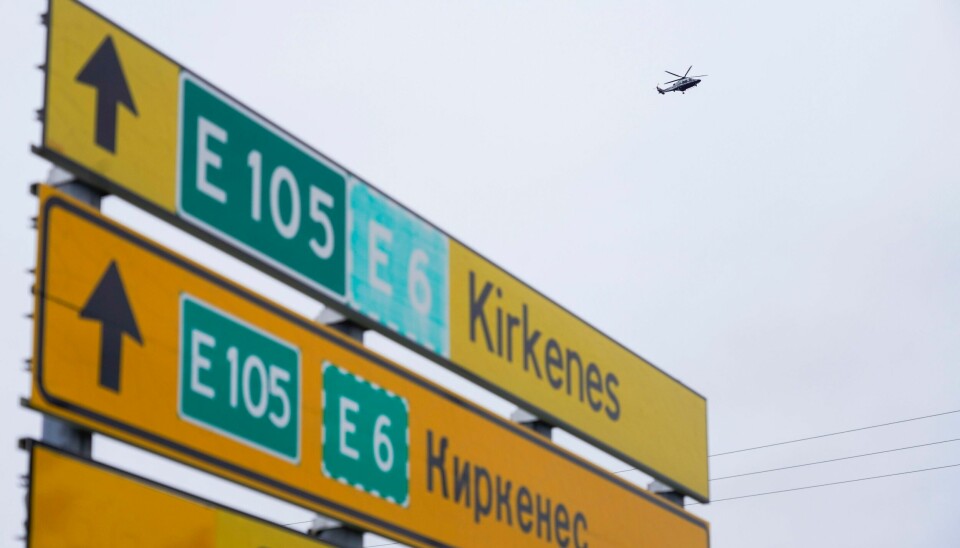 Et politihelikopter i lufta ved den norsk-russiske grensa ved Storskog.Foto: Terje Bendiksby / NTB Et politihelikopter i lufta ved den norsk-russiske grensa ved Storskog.Foto: Terje Bendiksby / NTB