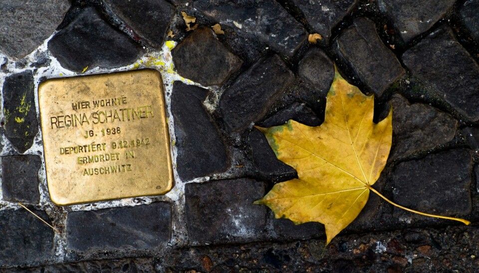 Flere snublesteiner til minne for holocaust-ofre har blitt stjålet i den tyske byen Zeitz. Bildet viser en snublestein i Tysklands hovedstad Berlin. Norge har også slike minnesmerker rundt om i landet. Illustrasjonsfoto: Markus Schreiber / AP / NTB Flere snublesteiner til minne for holocaust-ofre har blitt stjålet i den tyske byen Zeitz. Bildet viser en snublestein i Tysklands hovedstad Berlin. Norge har også slike minnesmerker rundt om i landet. Illustrasjonsfoto: Markus Schreiber / AP / NTB