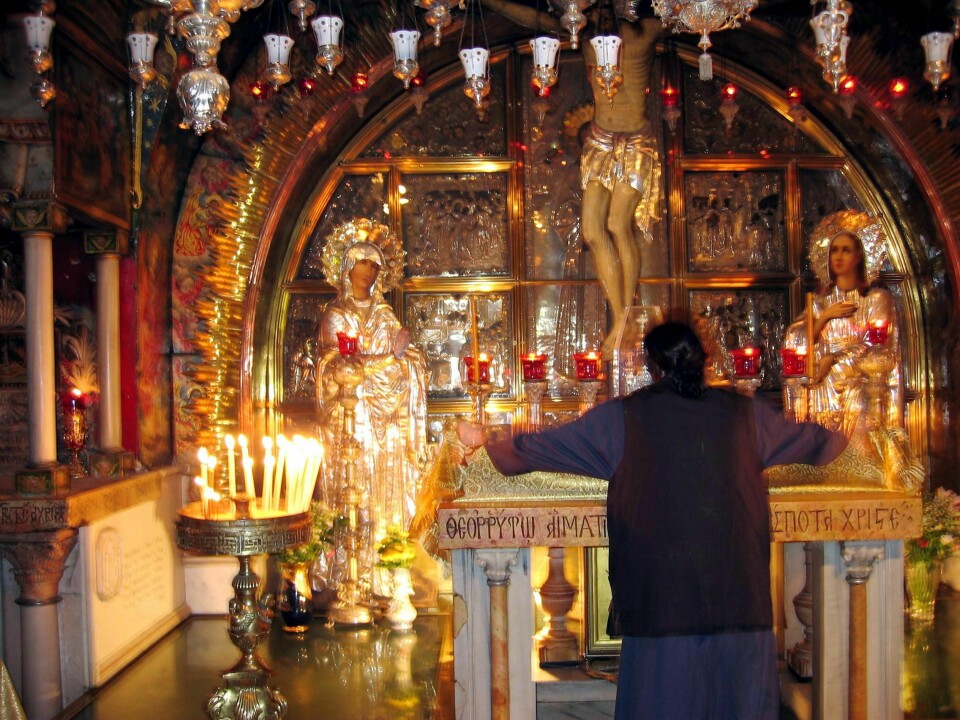 Bilde er fra Den hellige gravs kirke inne i Jerusalem.