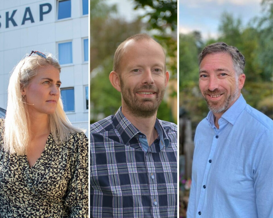 UIDEELT: Rektor Hanne Christine Seyffarth-Fuglestveit ved SKAP kreativ folkehøyskole i Mandal, drifts- og eiendomssjef Arnstein Kroglund Fiskum ved Modum Bad og administrerende direktør Knut Foberg ved Betanien Hospital i Skien representerer alle ideelle institusjoner, men synes regjeringens strømstøtte er uideell.