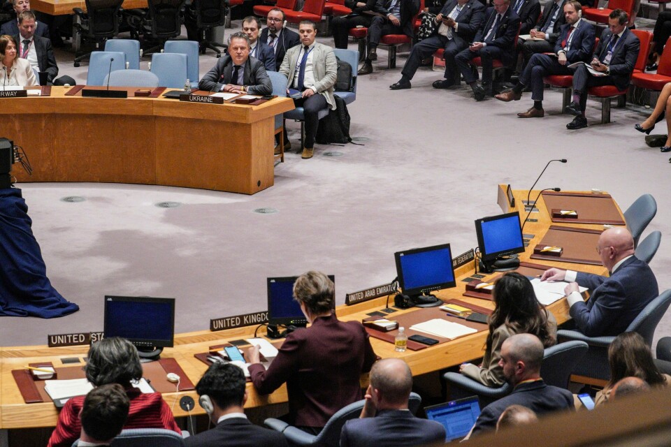FN: Ukraina ba verdenssamfunnet fordømme Russlands annekteringer av deler av landet på møtet i FNs hovedforsamling i New York. FNs hovedforsamling startet møtet mandag kveld norsk tid. Avstemningen ventes ikke før onsdag. Foto: Bebeto Matthews / AP / NTB