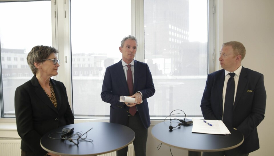 Norfund med administrerende direktør Tellef Thorleifsson, styreleder Olaug Svarva og Thomas Fjell Heltne.