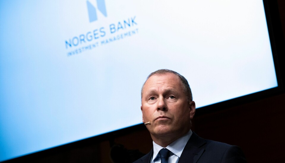 ATOMVÅPEN: Oljefondet har ifølge Den internasjonale kampanjen for forbud mot atomvåpen (Ican) investert i sju selskaper som kan knyttes til produksjon av atomvåpen eller leveringsplattformer for slike våpen. Fondet, som ledes av Nicolai Tangen (bildet), ønsker ikke å kommentere hvilke vurderinger som ligger til grunn for investeringene. Oljefondssjef Nicolai Tangen har rekruttert mentaltrenere fra idrettsverdenen. Foto: Ole Berg-Rusten / NTB